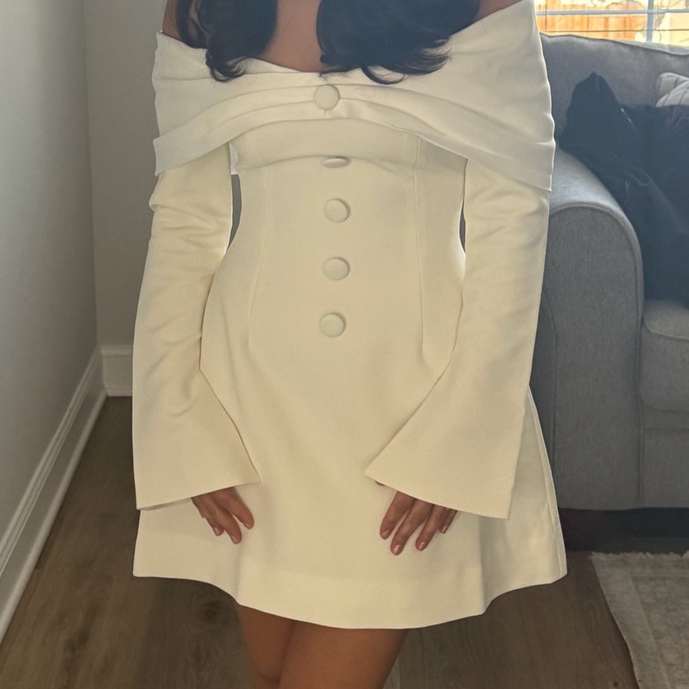 Odd Muse Bow Mini Dress in White - Picture 5 of 11
